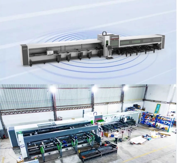 高顏亮相！力星激光NS-6022HG三卡盤光纖激光切管機如期而「智」！