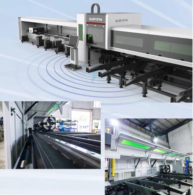 高顏亮相！力星激光NS-6022HG三卡盤光纖激光切管機如期而「智」！